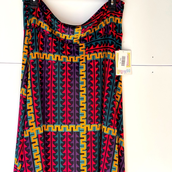 LuLaRoe Women's Plus Size Black Multicolor Long Maxi Flared A-Line Skirt, Sz XL - Picture 3 of 8